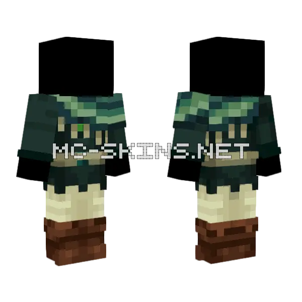 Ender Mage Gloveless Glasses Minecraft skin, front and back