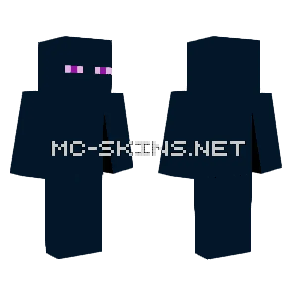 Ender Man Minecraft skin, front and back