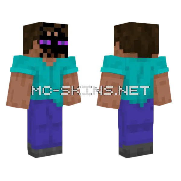 Enderman Corruption Stage 2 Minecraft skin, front and back