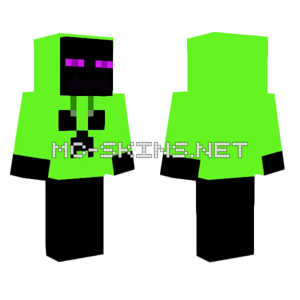 Enderman Creeper Jacket Minecraft skin, front and back