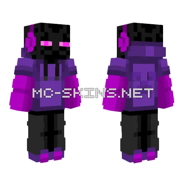 Enderman Gamer Skin Minecraft skin, front and back
