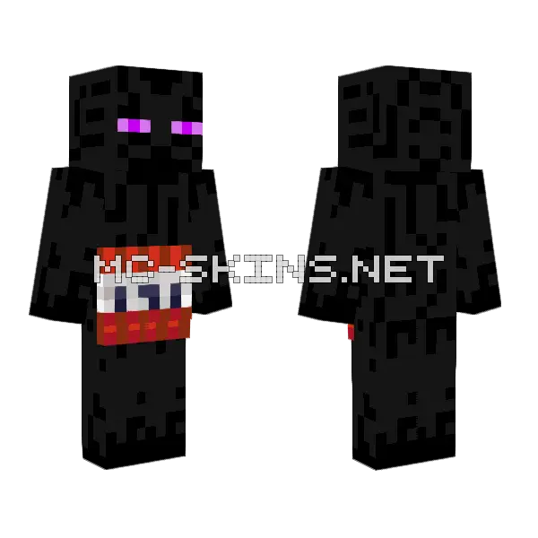Enderman Holding TNT Minecraft skin, front and back