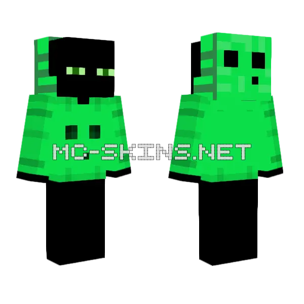 Enderman In Slime Hoodie Minecraft skin, front and back