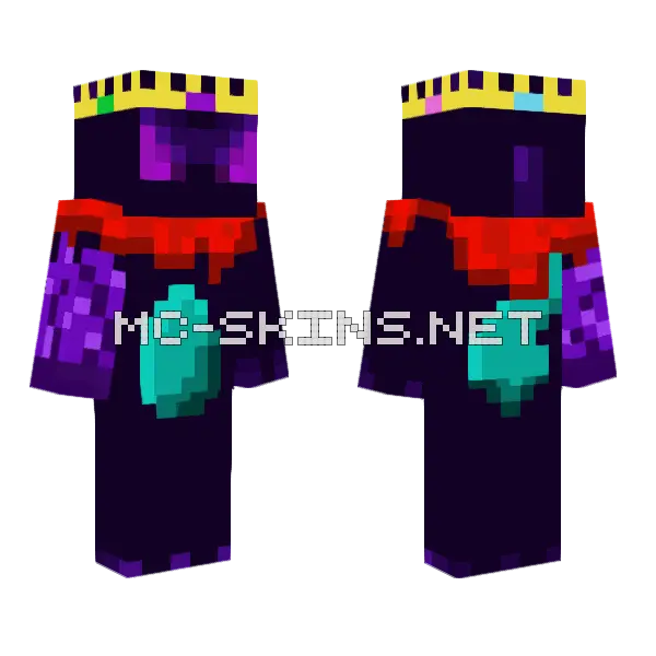 Enderman King Mewtwo Minecraft skin, front and back