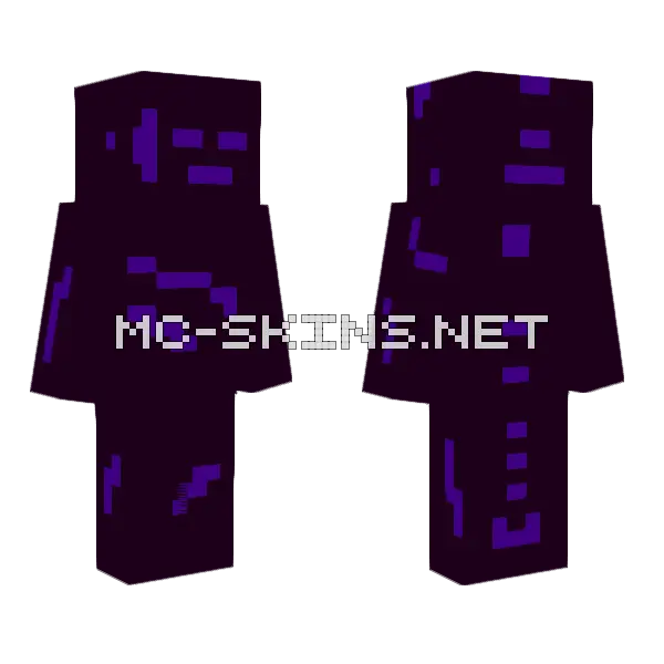 Enderman Netherite Guy Minecraft skin, front and back