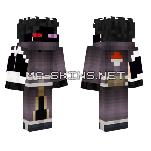 Enderman Obito Minecraft skin, front and back