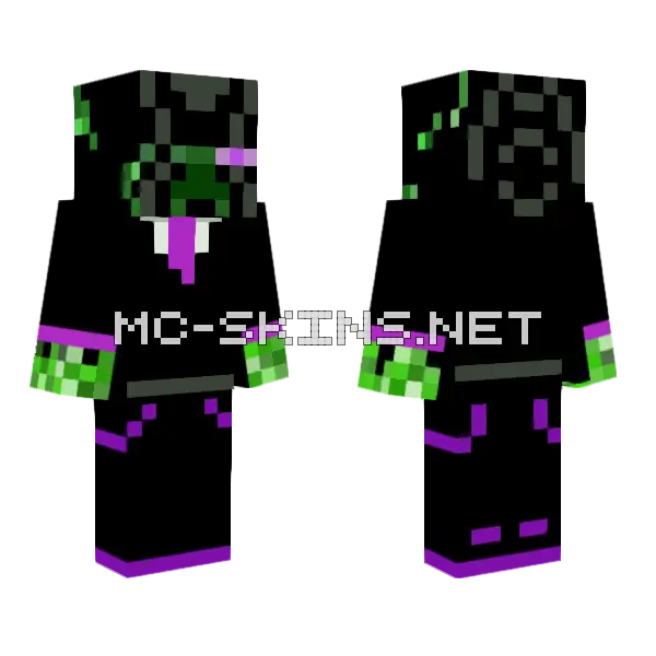 Enderman OC Suit Minecraft skin, front and back