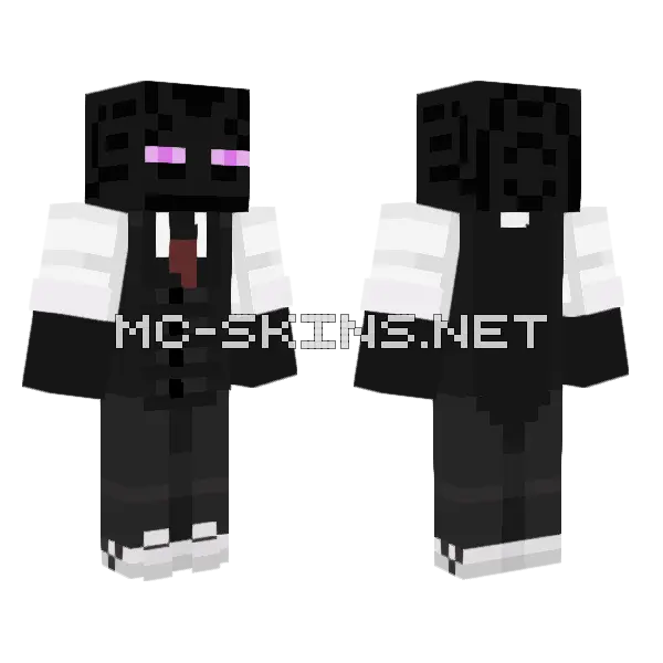 Enderman Suit Minecraft skin, front and back