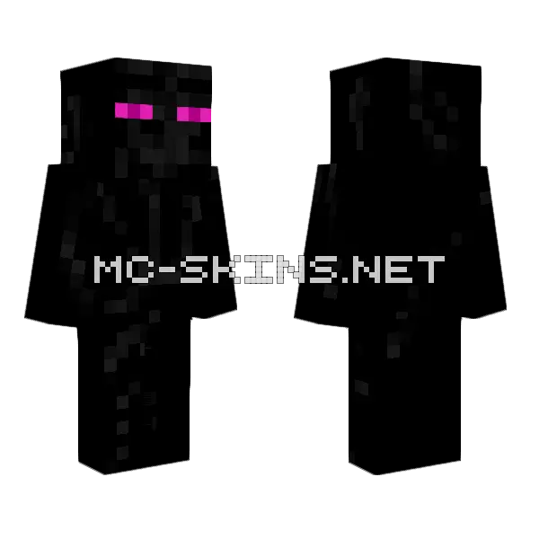 Enderman V2 Minecraft skin, front and back