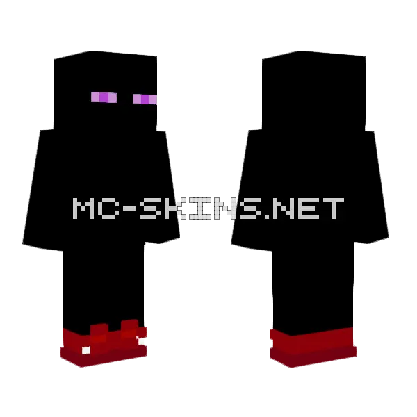 Enderman With Cool Shoes Minecraft skin, front and back