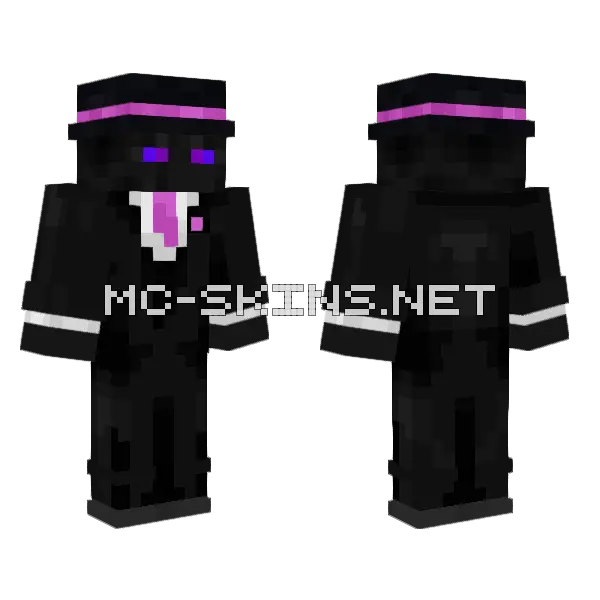 Enderslayer Suit V2 Minecraft skin, front and back