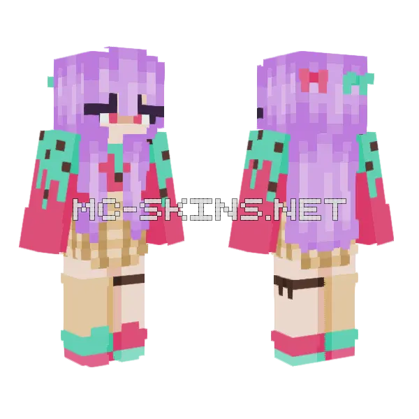 Endertacos Cake Girl Minecraft skin, front and back