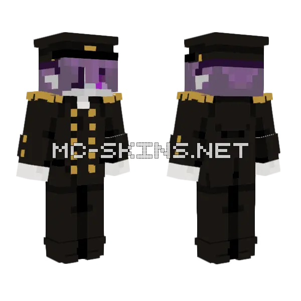 Endo Black Uniform Minecraft skin, front and back