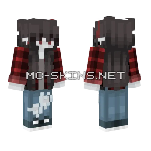 Endo Minecraft skin, front and back
