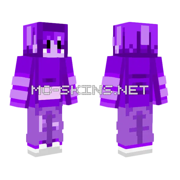 Ennui Purple Outfit Minecraft skin, front and back