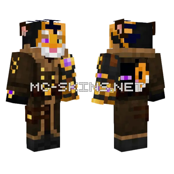 Enter Tiger Minecraft skin, front and back