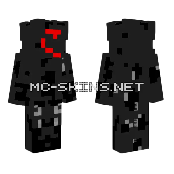 Entity 1624 Creepypasta Minecraft skin, front and back