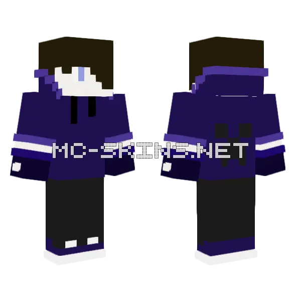 Epic Gamer But Purple Minecraft skin, front and back