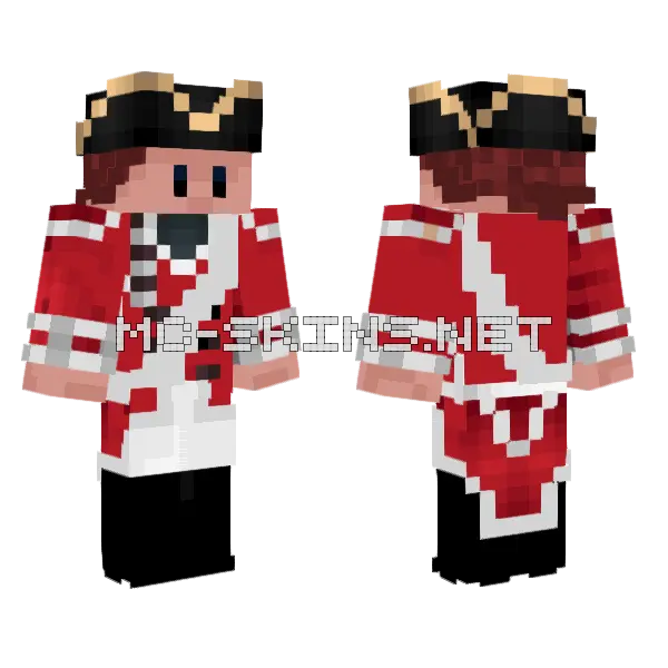 Epic Pirate Minecraft skin, front and back