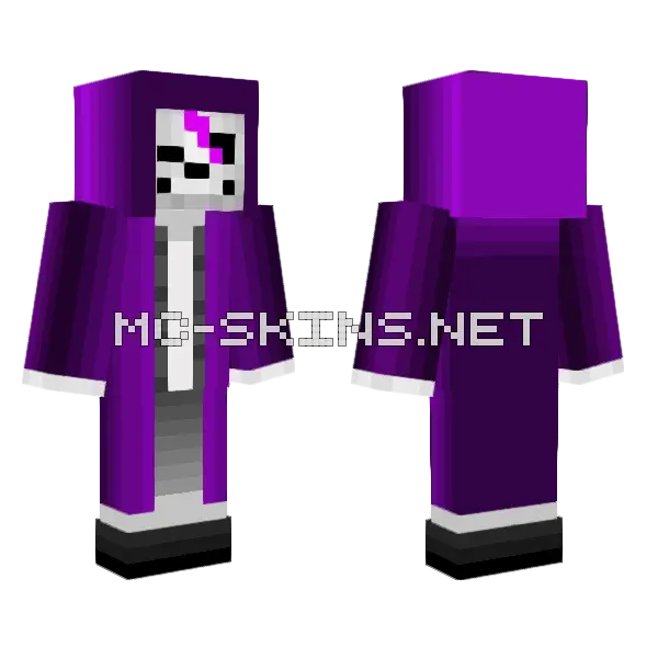 Epictale Sans Minecraft skin, front and back