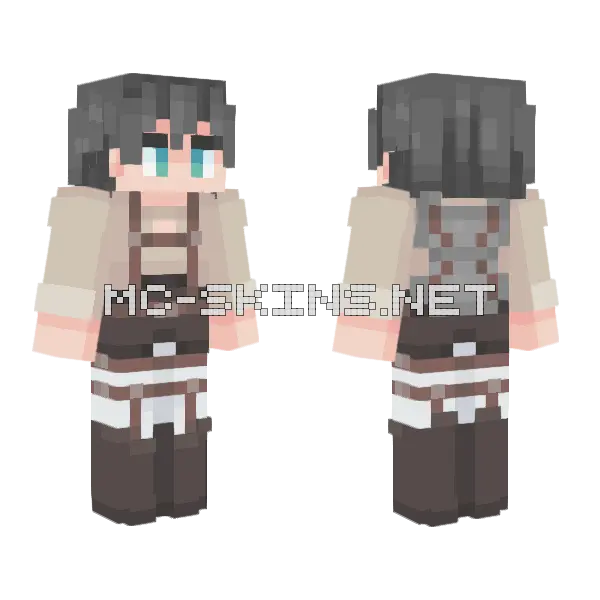Eren Yeager Minecraft skin, front and back
