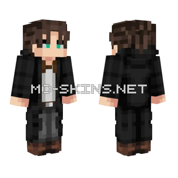 Eren Yeager Reworked Minecraft skin, front and back