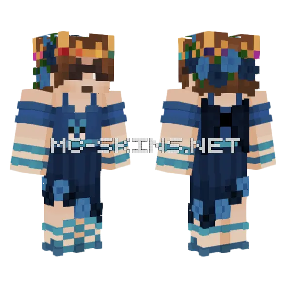 Eret Blue Bats Mcc Minecraft skin, front and back