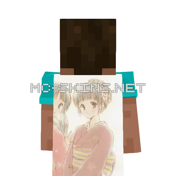 Eru Chitanda Kimono Minecraft cape worn on a player