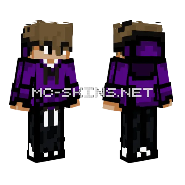 Esowasintilin Purple Outfit Minecraft skin, front and back