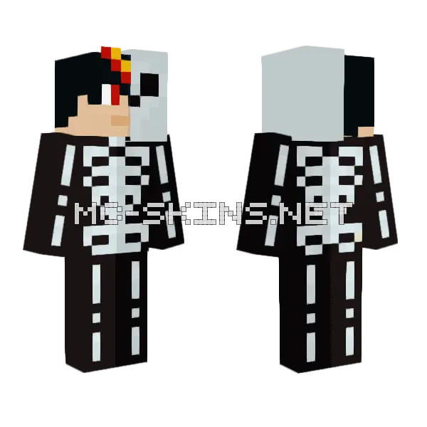 Esqueledoom Skeleton Skin Minecraft skin, front and back