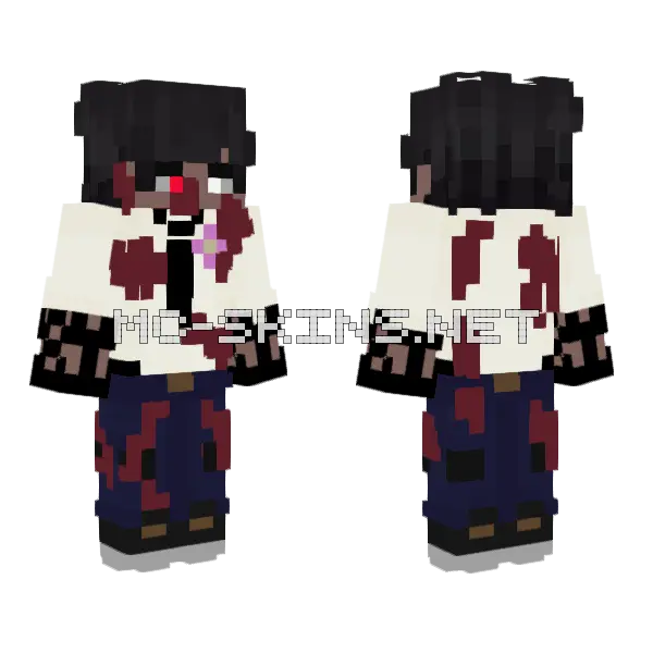 Ethethe Bloody Boy Minecraft skin, front and back
