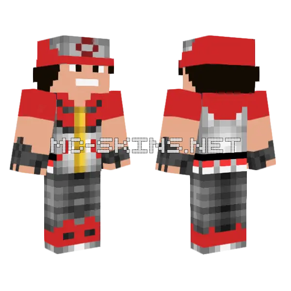Eu Treinador Pokemon Minecraft skin, front and back