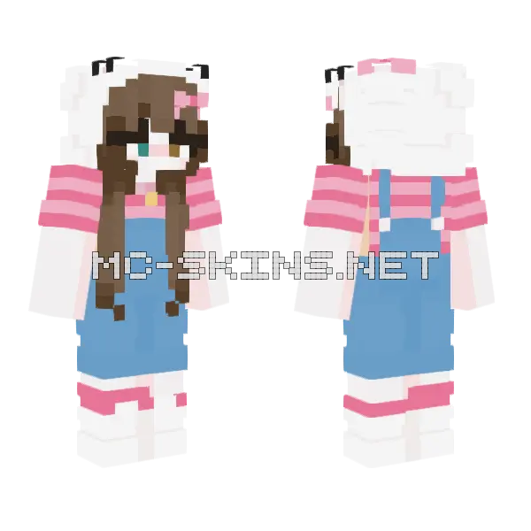 Eva Bunny Girl Minecraft skin, front and back