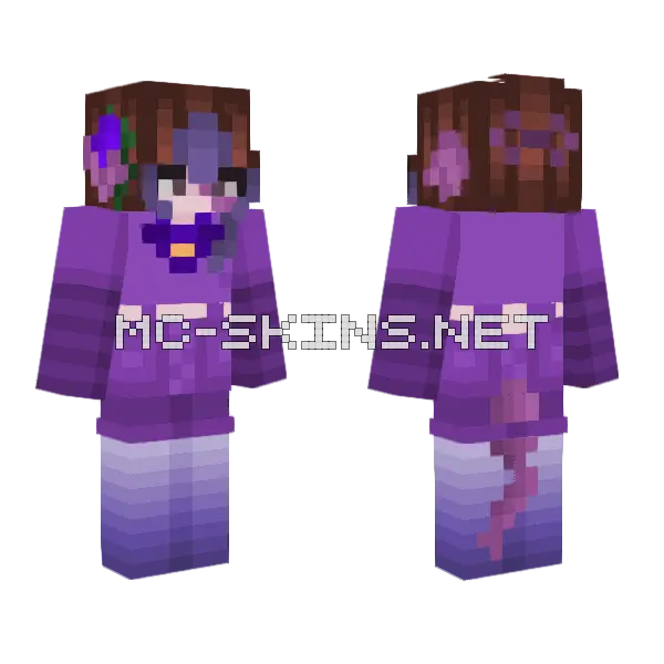 Evelyn Raine Crown SMP Minecraft skin, front and back