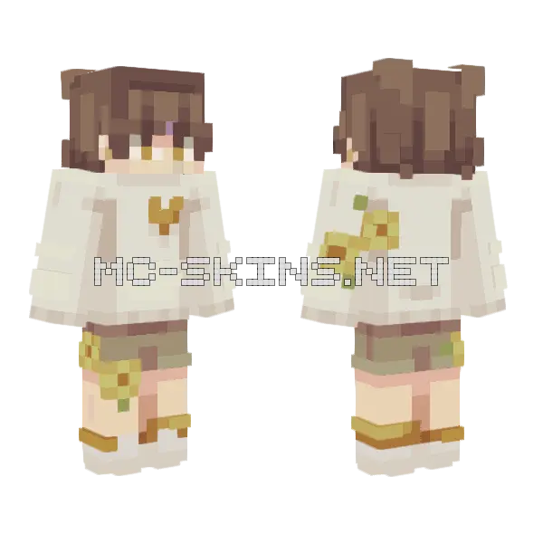 Evening Yellow Life Skin Minecraft skin, front and back