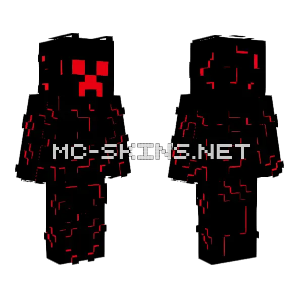 Evil Creeper With Effects Minecraft skin, front and back