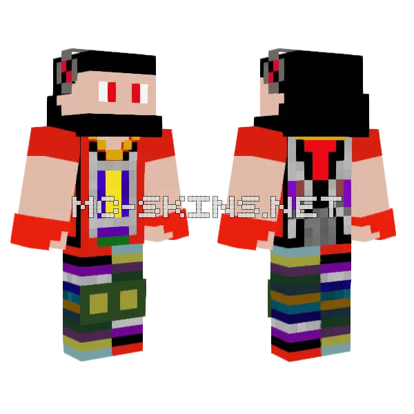 Evil Drew Minecraft skin, front and back