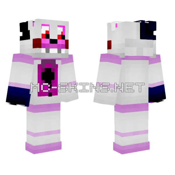 Evil Funtime Freddy Minecraft skin, front and back