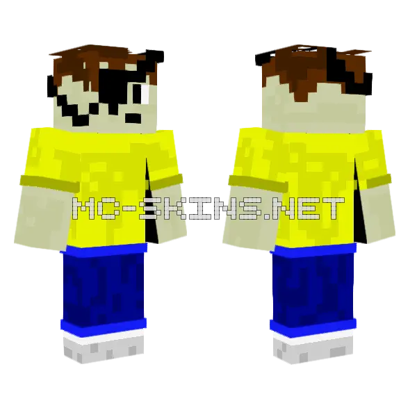 Evil Morty Minecraft skin, front and back