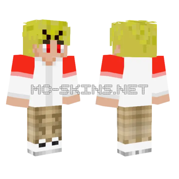 Evil Tommyinnit Minecraft skin, front and back