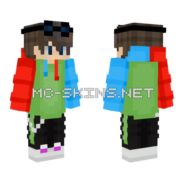 Explorer Boi Hoodie 6 Minecraft skin, front and back