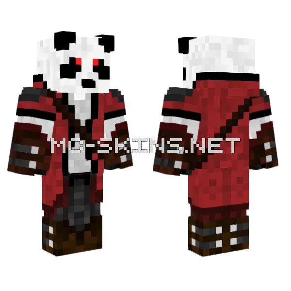 Explorer Panda Minecraft skin, front and back