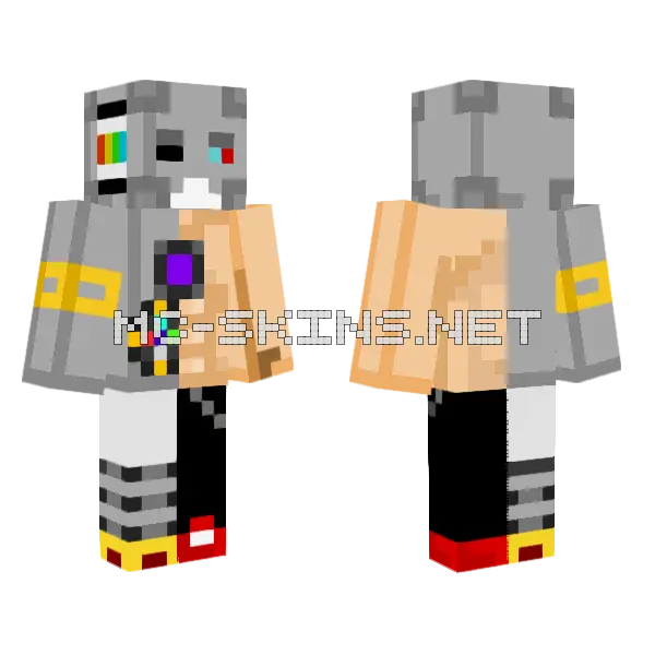 Exposed Trip Robot Minecraft skin, front and back