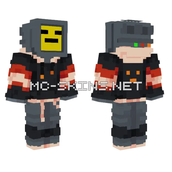 Expressionless Is On TV Minecraft skin, front and back