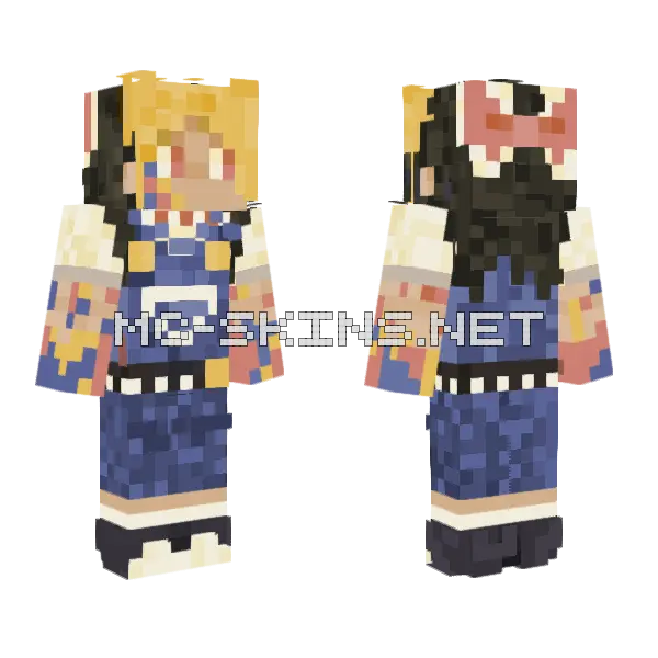 Eyestrain Blue Outfit Minecraft skin, front and back