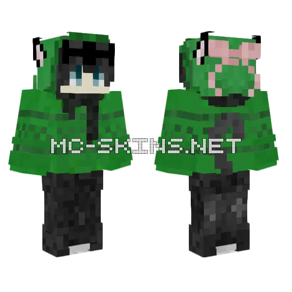 Ezanis Cute Green Outfit Minecraft skin, front and back