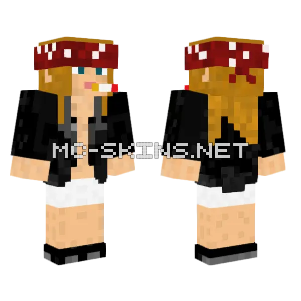 Fabuhood Axl Rose Minecraft skin, front and back
