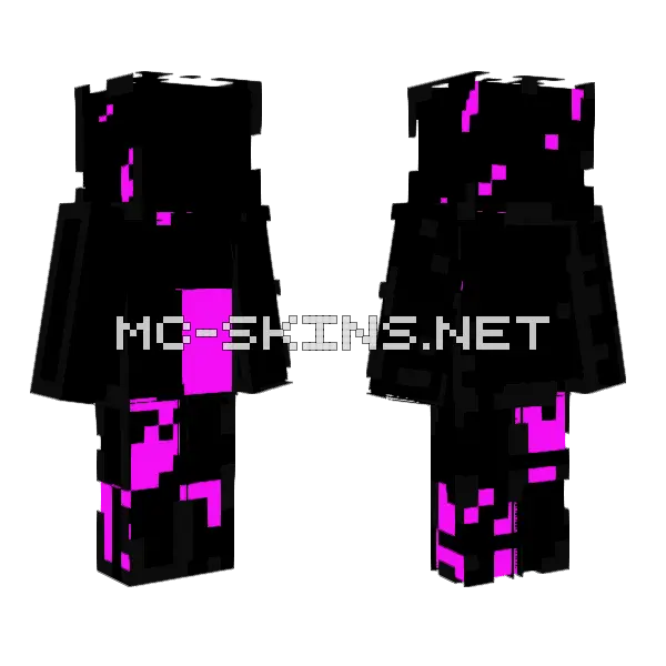 Faceless Glitched Swagrum Minecraft skin, front and back