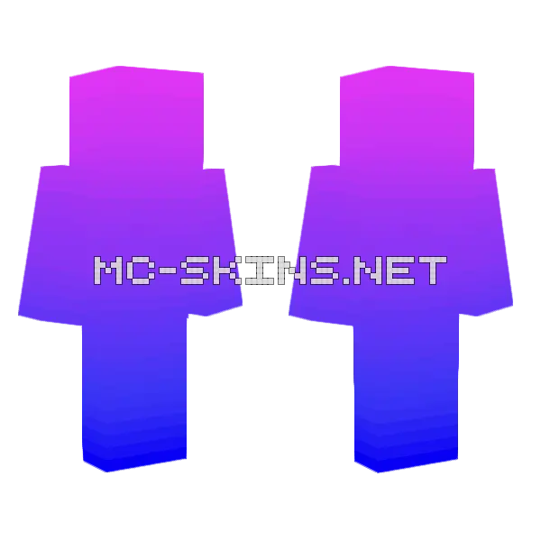 Fade Pink To Blue Minecraft skin, front and back