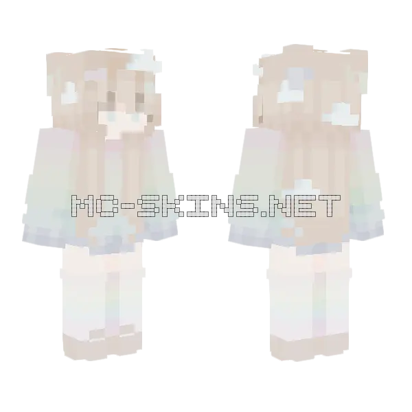Faded Rainbow Tree Minecraft skin, front and back